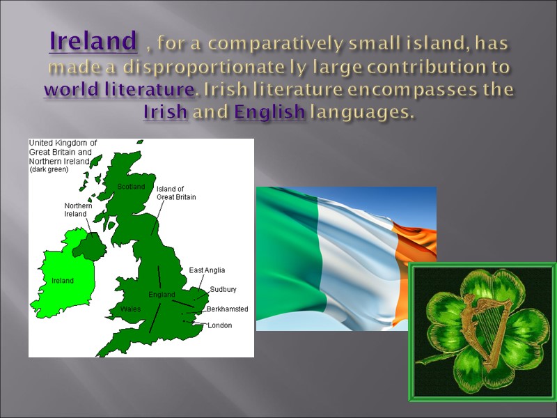 Ireland , for a comparatively small island, has made a disproportionate ly large contribution